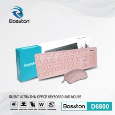 Combo Phím Chuột Bosston D6800 - Màu hồng