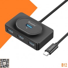 Bộ chuyển đổi Type C sang 4 Port USB 3.0 Bamba B12