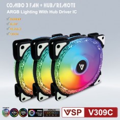 Bộ kit 3 Fan Led RGB + Hub VSP V309C