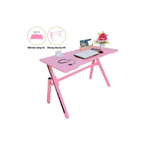 Bàn gaming chữ Y mặt gỗ Full Hồng - Dài 1m2