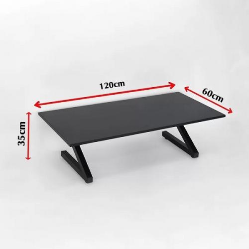 Bàn gaming ngồi BỆT chân Sắt TO chắc chắn - mặt gỗ Full Đen dài 1m2