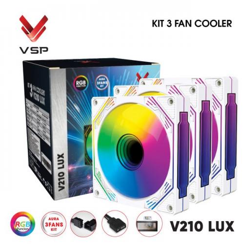 Bộ 3 Fan Case VSP V210 Pro + Hub + Remote - Màu trắng