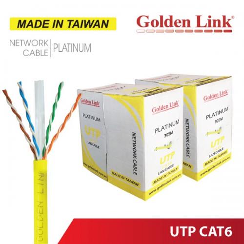 Cable Golden Link 305m Cat6 (màu vàng) chuyên camera Platium (Taiwan)