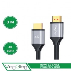 Cáp HDMI 4K VEGGIEG V-H303 dài 3m - Chuẩn 2.0