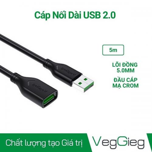 Cáp USB Nối Dài 2.0 dài 5m Veggieg V-U107