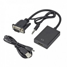 Bộ Cáp chuyển đổi tín hiệu từ VGA sang HDMI có âm thanh kèm theo cáp Micro USB
