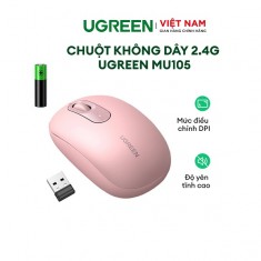 Chuột không dây 2.4G SILENT Ugreen 90686 cao cấp - Màu Hồng
