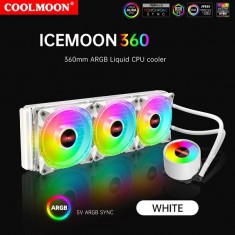 Tản nhiệt nước Coolmoon Icemon ar360 ARGB 3Fan - Trắng