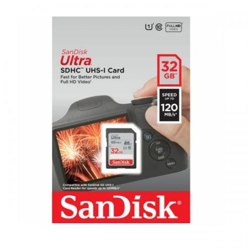 Thẻ nhớ SDHC SanDisk Ultra UHS-I 32GB, 120MB/s