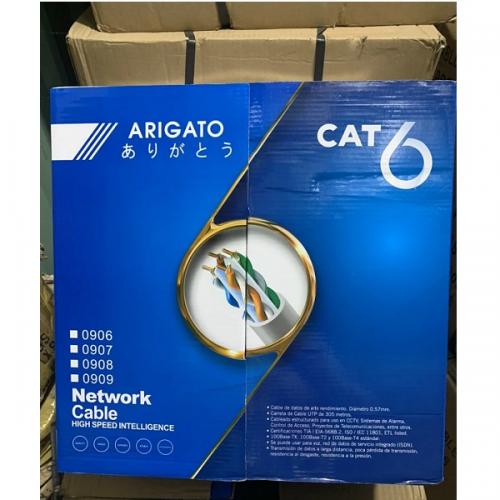 Thùng Dây mạng CAT6 ARIGATO Dây màu Trắng 0908 - Dài 305m