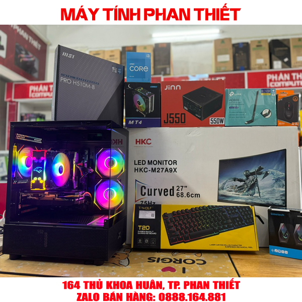 Trọn bộ PC Gaming i3 10105F VGA RX 580 8G - Màn hình 27 inch cong
