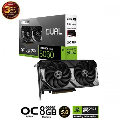 VGA ASUS DUAL RTX 5060 8GB GDDR7 OC 2 FAN