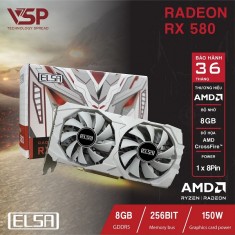 VGA RX 580 8G DR5 ELSA WHITE 2 FAN NEW - TRẮNG