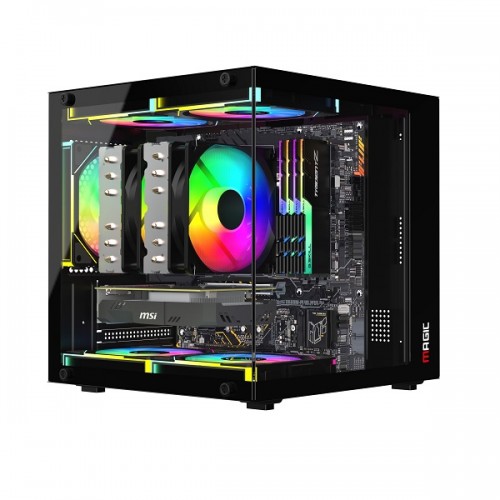 Vỏ case MAGIC GM-05 - Nhỏ gọn kèm 3 FAN LED RGB